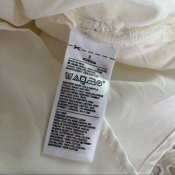 Banana Republic White Eyelet Ruffle Trim Dress Size 0  NWT - Picture 6 of 13